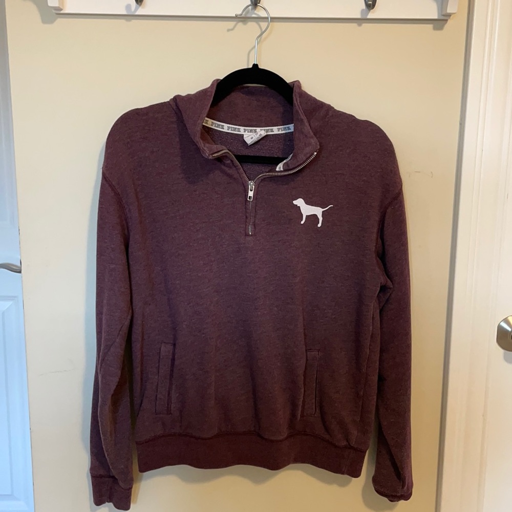 PINK XS Maroon Quarter Zip